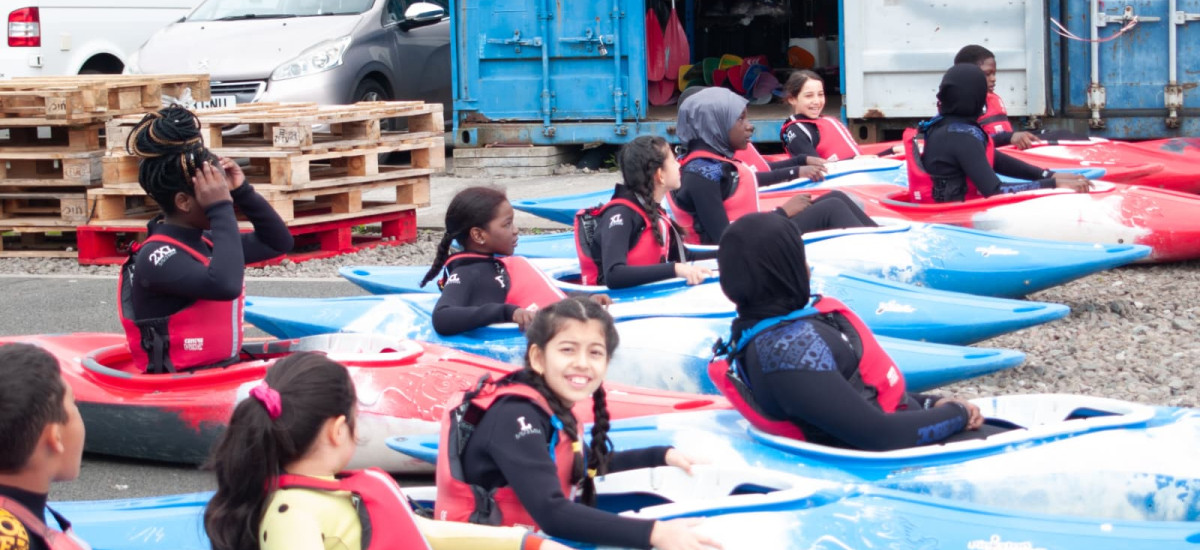 Holiday Programme children ready for some kayaking in 